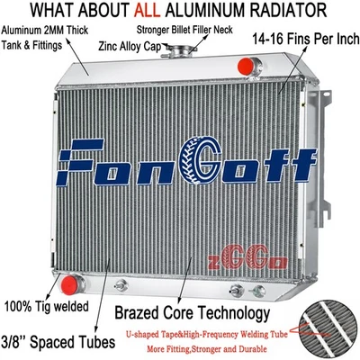 4 Row Radiator For 1968-1972 71 Dodge Charger Coronet/70-74 Challenger 26" Wide - Image 1 of 4