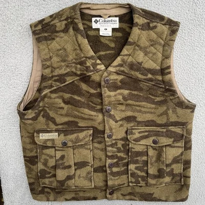 Vintage Columbia Mens Vest Gallatin Range Wool Blend Shooting Hunting Camo XL - Image 1 of 4
