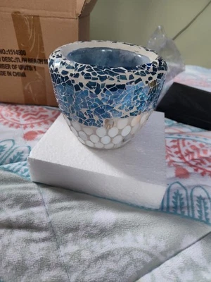 YANKEE CANDLE TEALIGHT CANDLE HOLDER BEACH MOSAIC NEW 1514900 - Image 1 of 4