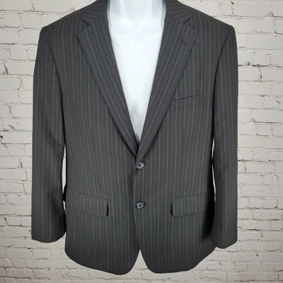 Savile Row Co Charcoal Pinstriped Bromley Double Vent Blazer Sport Coat Size 38S - Image 1 of 4