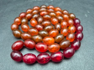 Collar antiguo de cuentas de catalina de baquelita ámbar cereza (coñac) 161 g - Imagen 1 de 23