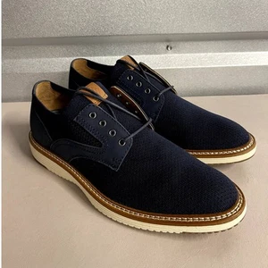 Johnston & Murphy Men's Navy Upton Knit Plain Toe Derby Oxford Shoes - Size 8 M - Picture 1 of 9