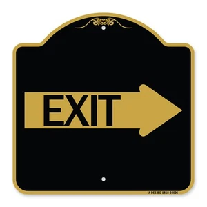 Designer Series - Exit (With Right Arrow) Heavy Gauge Aluminum - Picture 1 of 7