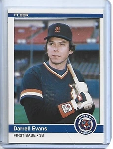 Darrell Evans 1984 Fleer Update Baseball Card #U-36-Detroit Tigers - Picture 1 of 2