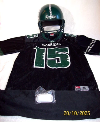 NIKE TB YOUTH MEDIUM #15 HAWAII RAINBOW WARRIORS FOOTBALL JERSEY HELMET UNIFORM - Image 1 of 4