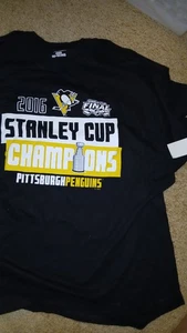 NHL-PITTSBURGH PENGUINS- 2016 STANLEY CUP CHAMPIONS-CAMISETA NUEVA-NEGRA-XL - Imagen 1 de 6