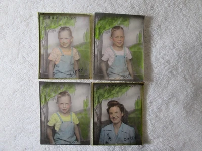 Vintage Photo HAND COLORED TINTED PORTRAIT Young Boy And Mother Circa 1945 - Image 1 of 2