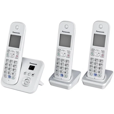 Panasonic KX-TG6823GS TRIO DECT Schnurloses Telefon Anrufbeantworter perlsilber - Bild 1 von 3