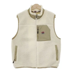 BEN DAVIS M-9780065 Boa fleece size L vest White beige 5-0128T♪ - Picture 1 of 5