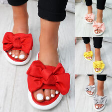 Summer Womens Bows Flat Sliders Fashionbeach Flip Flops Sandals Slippers Shoes
