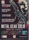 Metal Gear Solid 2 Sons Of Liberty PS2 Błyszczący plakat reklamowy promocyjnej Nieoprawiony 2002 Vtg