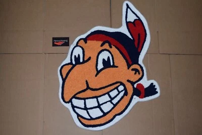 Alfombra de puerta retro Chief Wahoo de los Indios de Cleveland alfombra decorativa MLB sombrero no New Era Foto 1 de 4