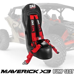 Can-Am X3 Bump Seat & Red 4 Pt Harness w Auto Style Buckle Front / Rear Mount - Picture 1 of 10