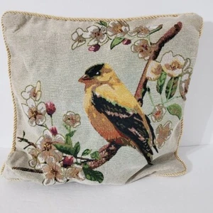 Goldfinch Blumen Kissenbezug auf beide Seiten 18 x 18 Sammlungen usw. - Bild 1 von 6