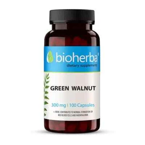 Grüne Walnuss (Juglans Regia) 300 mg + EISEN, Körperentgiftung, Antiparasiten - 100 Kappen - Bild 1 von 3