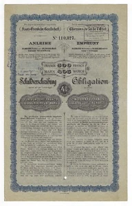 Alemania, Austria 500 francos - 405 marcos deuda bono 1901 - Imagen 1 de 7