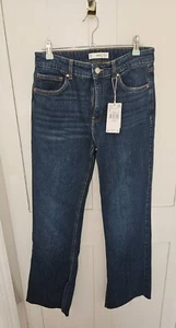 Ladies Mango Straight leg jeans size 10 split ankle hem BNWT - Picture 1 of 5