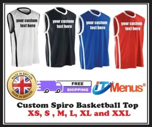 custom Spiro Basketball Quick Dry Sports Gym Fitness Training T-Shirt Vest Top - Picture 1 of 9