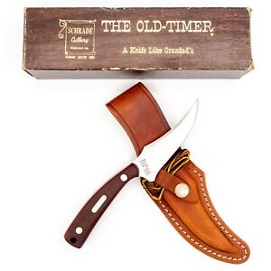 1st 1970s SCHRADE USA OLD TIMER Sheath Knife 152 OT SHARPFINGER Skinner MINT+BOX