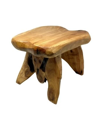 Natural Tree Stump Stool Live Edge Cedar Wood Plant Stand L13" x W11" x H9.5" - Image 1 of 4