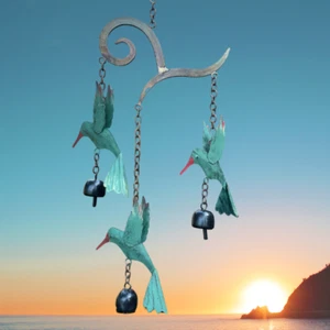 Windspiel Kolibri Trio zum Aufhängen aus Metall - Bild 1 von 2