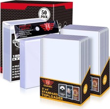 Trading Card Sleeves Hard Plastic Clear Case Holder 200 Baseball Cards Topload!!