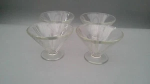 1930's Set four Art Deco conical dessert sundae glasses dishes - Imagen 1 de 7