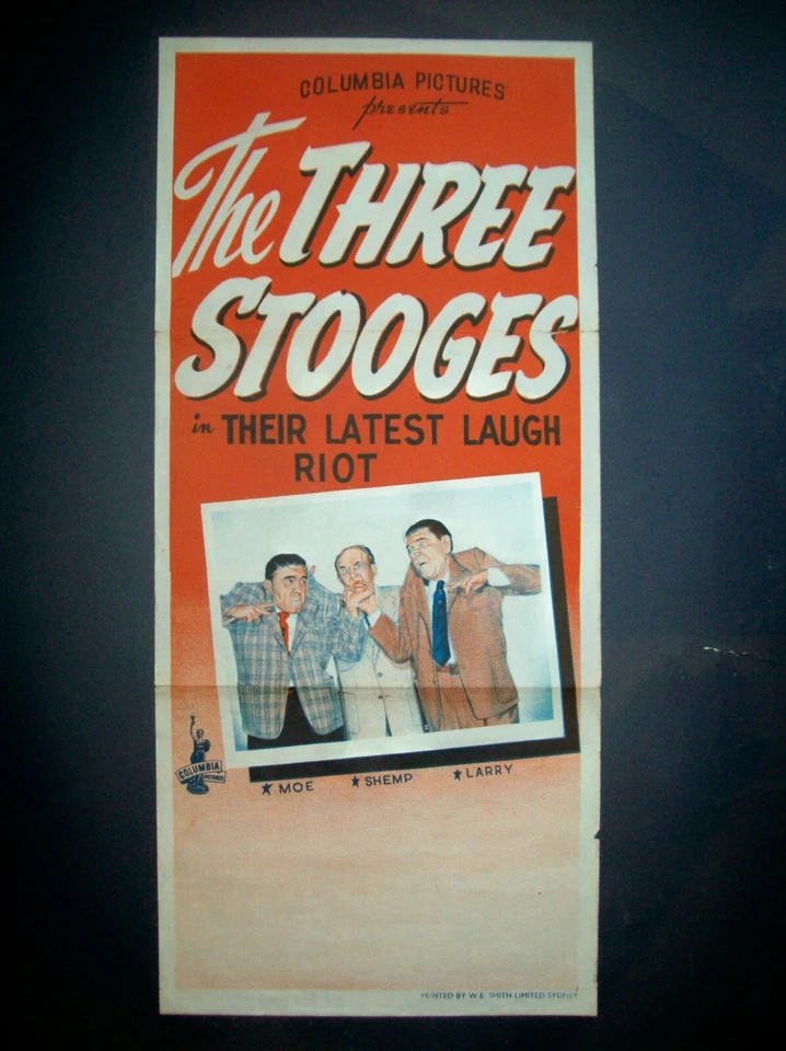 Rare Original 1950s Three Stooges Movie Poster with Shemp as the "Third Stooge" - Image 1 of 4