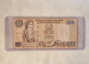 CYPRUS 2001 - 1 POUND BANKNOTE - £1 - World Money Currency Note - Rare Find - Picture 1 of 2