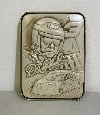 Nascar 1998 Dale Earnhardt Sr #3 Sportsculpt Plaque Tin Back 50 year Anniversary Cover