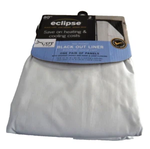 Eclipse 80 Inch Black Out Liner Panel 2 Panels 54" x 80" White NEW - Picture 1 of 5