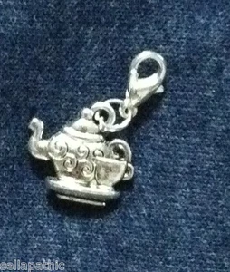 Teapot &Cup Charm Antique Tibetan Silver Bookmark Cross Stitch Bracelet - Picture 1 of 2