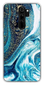 Coque en silicone imprimée compatible Xiaomi Redmi Note 8 Pro Marbre Bleu Paille - Bild 1 von 3