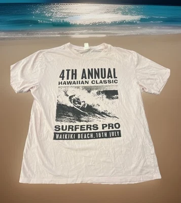 4to Anual Camisa Hawaiana Clásica Surfers Pro Concurso Waikiki Mediana Rosa Nueva Foto 1 de 4
