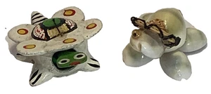 Martha Jane and One Eyed Jack Tiny Turtles, Shell, wood, bobbing head, READ - Picture 1 of 11