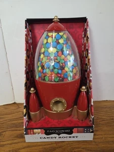 FAO Schwarz Sweet Rocket Ship Red Candy Dispenser Motion Activated Retro 14.5" - Picture 1 of 12