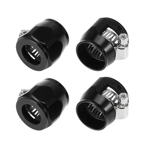 4Uds AN10 Hex Negro Coche Manguera Acabador Abrazadera Adaptador Montaje - Imagen 1 de 6
