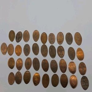 Lotto 38 Penny Disney World Pressati Macchine Parco Vintage Ritirate Monete Rare - Foto 1 di 24