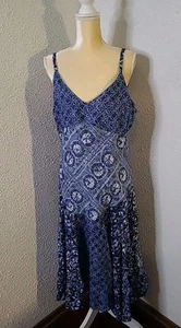 Lauren Ralph Lauren Black Label Leinenkleid blau Patchwork Batik Blumen Gr. 12 - Bild 1 von 11