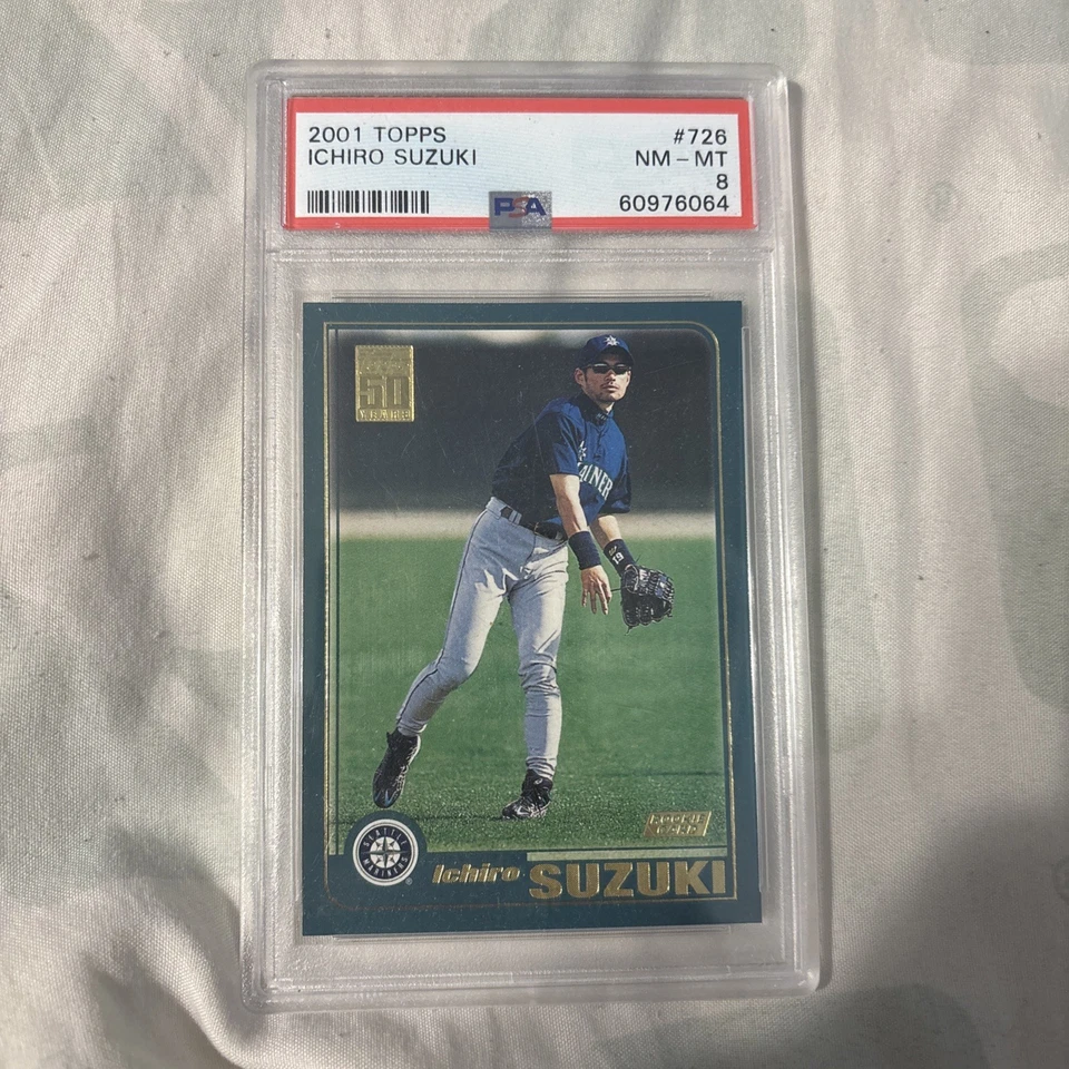 Tarjeta de novato 2001 Topps - Ichiro Suzuki #726 (RC) PSA 8 Foto 1 de 2