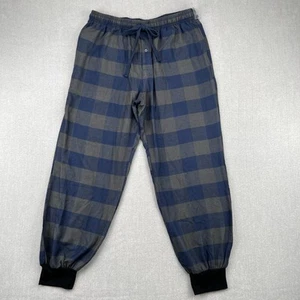 Dixxon Flannel 0 Dark 30 Pajama Pants Mens Size L Blue Gray Plaid Lounge - Picture 1 of 8