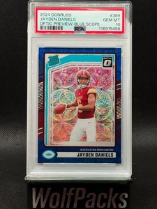 2024 Panini Donruss - Rated Rookie Jayden Daniels #389 Blue Scope (RC) PSA 10 - Picture 1 of 2