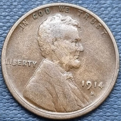 1914 S Lincoln Wheat Cent 1c San Francisco Better Grade #95392 - Image 1 of 2