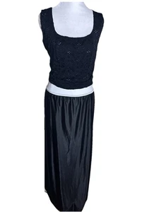 Tart 90’s Y2K Low Waist Black Jersey Material Skirt Midi SportyGirl Gr. L - Bild 1 von 9
