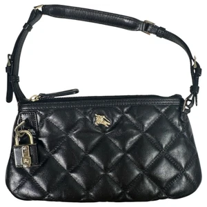Burberry Schultertasche schwarz gesteppt Lammleder klein Manor Pochette NEU - Bild 1 von 12
