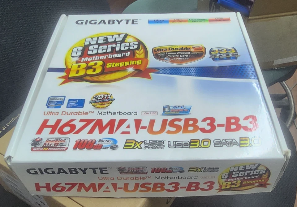 Gigabyte GA-H67MA-USB3-B3 LGA 1155 USB3 DDR3 Intel Motherboard - New!!! - Image 1 of 4