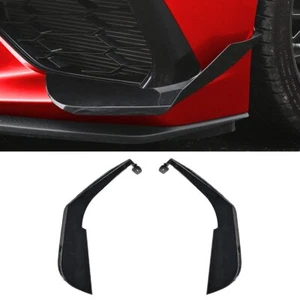 Black Flash Front Bumper Side Canards Fin Splitter For Corvette C8 Z51 2020-2025 - Picture 1 of 8