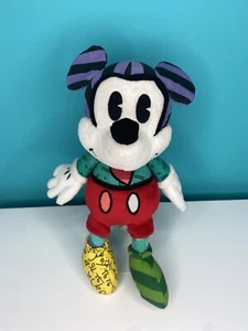 Disney Romero Britto Mickey Mouse Plush Color Patchwork Enesco Stuffed Doll 11” - Picture 1 of 9