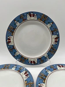Debbie Mumm Sakura Snowman Dinner Plates Set of 4 10.75” Christmas Plates New - Picture 1 of 11