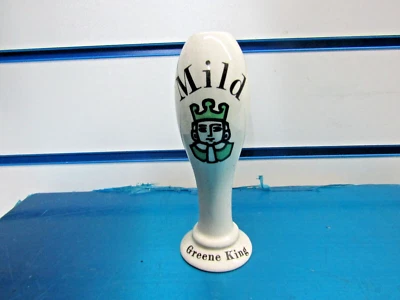GREENE KING - MILD  - SUFFOLK OLD BREWERY CERAMIC BEER PUMP HANDLE VINTAGE - Image 1 of 4